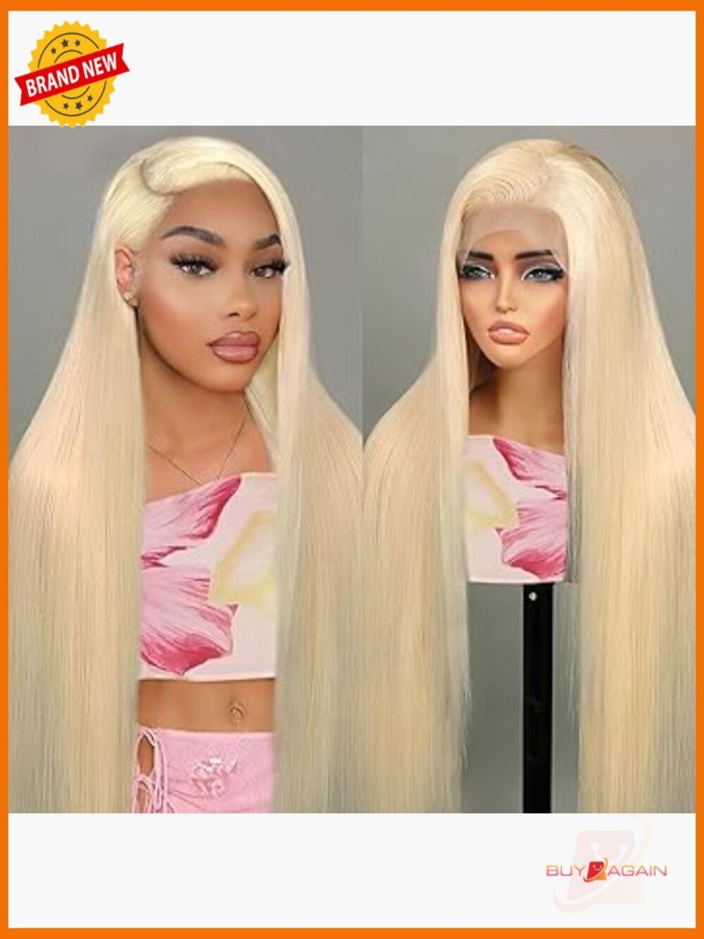 30 inch 613 Lace Front Wig Human Hair Straight 200 Density Pre Plucked Glueless - Picture 1 of 6